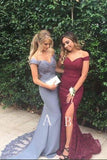 Sexy Mermaid Off the Shoulder Long Prom Dress With Lace HZ0527