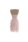 Short Simple Cheap Chiffon Pink Sweetheart Bridesmaid Dresses HZ0527