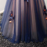 Beautiful V-neck Floor-length A Line Long Prom Dress With Flowers HZ0527