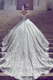 Off the Shoulder Short Sleeve Lace Ball Gown Wedding Dress HZ0527