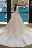 Ivory High Neck Ball Gown Lace Applique Cheap Wedding Dresses HZ0527