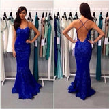 Black Backless lace Sexy mermaid beautiful Long Prom Dress HZ0527