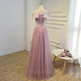 Cheap Pink Long Party Evening Dress 2025 Lace Up Women Formal Prom Gown HZ0527