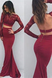 Two Pieces Backless Sexy Long Prom Dresses For Women 2025 HZ0527