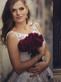 Romantic Sheath Backless Lace Wedding Dress,Cheap Bridal Gown HZ0527