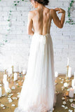 Simple Backless Beach Summer Wedding Dresses, Chiffon LongWedding Gowns HZ0527