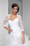3/4 Sleeve Lace Wedding Cape White Lace Bridal Top, White Lace Wedding Jacket HZ0527