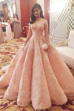 Gorgeous Pink Lace A-line High Low Formal Evening Prom Dresses HZ0527