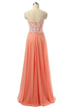 Beautiful Coral Chiffon White Lace Long Prom Dresses With Straps HZ0527