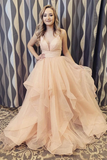 Promfast Elegant Spaghetti Straps A Line Long Prom/Formal Dress with Ruffles HZ0527