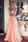 Pretty Pink Long Sweetheart Lace Beading Open Back Prom Dresses HZ0527