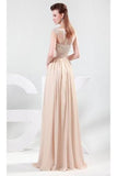 Cap Sleeves Long Beading Prom Dresses HZ0527