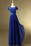 Newest Charming Royal Blue lace Chiffon Prom Dresses HZ0527