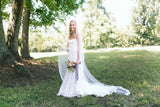 Alencon Lace Edged Cathedral Length Tulle Bridal Veil Wedding HZ0527