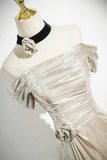 Mermaid Off the Shoulder Party Dress, Beautiful Champagne Evening Party Dress HZ0527