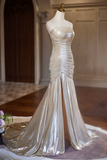 Mermaid Strapless Long Prom Dress, Beautiful Evening Party Dress HZ0527