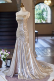 Mermaid Strapless Long Prom Dress, Beautiful Evening Party Dress HZ0527