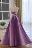 Gradient A Line Sweetheart Wedding Party Dress, Beaded Chiffon Long Prom Dress HZ0527