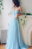 Off-the-shoulder A-line Lace Beach Wedding Dresses,Simple White Chiffon Prom Dresses 2025 HZ0527