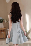 Lovely Light Blue Spaghetti Strap Short Prom Dress, A Line Evening Party Dress HZ0527