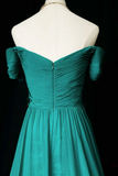 A Line Sweetheart Neck Chiffon Emerald Green Long Prom Dress HZ0527