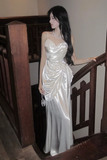 Mermaid Sweetheart Floor Length Ivory White Prom Dress, Party Dress HZ0527