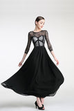 Long Sleeves Black Lace Cap Sleeves Prom Party Dresses HZ0527