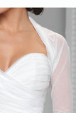 White Long Sleeve Weeding Bolero Jacket, Cheap New Style Bridal Jacket HZ0527