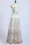 Gorgeous Strapless Formal Prom Dresses Elegant Lace Long Prom Dress HZ0527