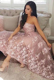 Princess A-Line Sweetheart Blush Homecoming Dress with Lace Appliques HZ0527