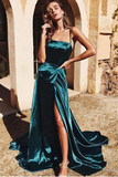 Promfast A-Line Spaghetti Straps Long Prom Dresses Cheap Formal Gowns HZ0527