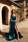 Promfast A-Line Spaghetti Straps Long Prom Dresses Cheap Formal Gowns HZ0527
