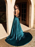 Promfast A-Line Spaghetti Straps Long Prom Dresses Cheap Formal Gowns HZ0527