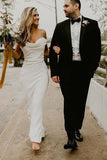 Mermaid Spaghetti Straps Backless Ruched Boho Wedding Dress HZ0527