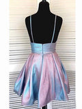 Spaghetti Strap Short Homecoming Dresses V-neck A Line Party Dress HZ0527