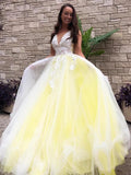 Stunning Lace Applique Ball Gown Long Ball Gowns Prom Dresses Quinceanera Dress HZ0527