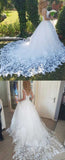 Ball Gown Tulle Wedding Dresses 2025, Romantic Bridal Dress With Appliques HZ0527