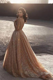 Sparkly A Line Elegant Long Prom Dress, Evening Party Dresses HZ0527