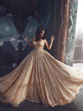 Sparkly A Line Elegant Long Prom Dress, Evening Party Dresses HZ0527