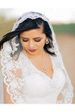 3 Meters Long Tulle Wedding Veil Lace Applique Edge HZ0527
