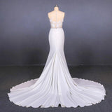 Mermaid Appliques Long Stunning Wedding Dress, Long Bridal Dresses HZ0527