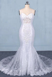 Mermaid Spaghetti Straps Lace Wedding Dress, Fashion Long Bridal Dresses HZ0527