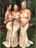 Mermaid Sweetheart Sweep Train Cheap Long Bridesmaid Dress HZ0527