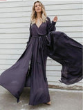 A-line Burgundy Long Prom Dresses Long Sleeve Simple Cheap Evening Dress HZ0527