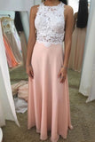 Halter Neck Beadings Blush Appliques Beaded Chiffon Prom Dresses HZ0527