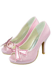 Beautiful Pink Beading High Heel Peep Toe Girly Party Shoes HZ0527