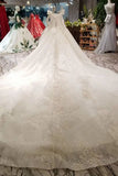 Romantic Off the Shoulder Lace Up Ball Gown Wedding Dresses HZ0527