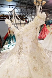 Romantic Off the Shoulder Lace Up Ball Gown Wedding Dresses HZ0527