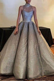Sparkle High Neck Long Prom Dresses,Gorgeous Ball Gown HZ0527