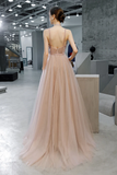 Promfast Stunning A Line SpaghettI Straps Long Tulle Zipper Back Prom Dresses HZ0527